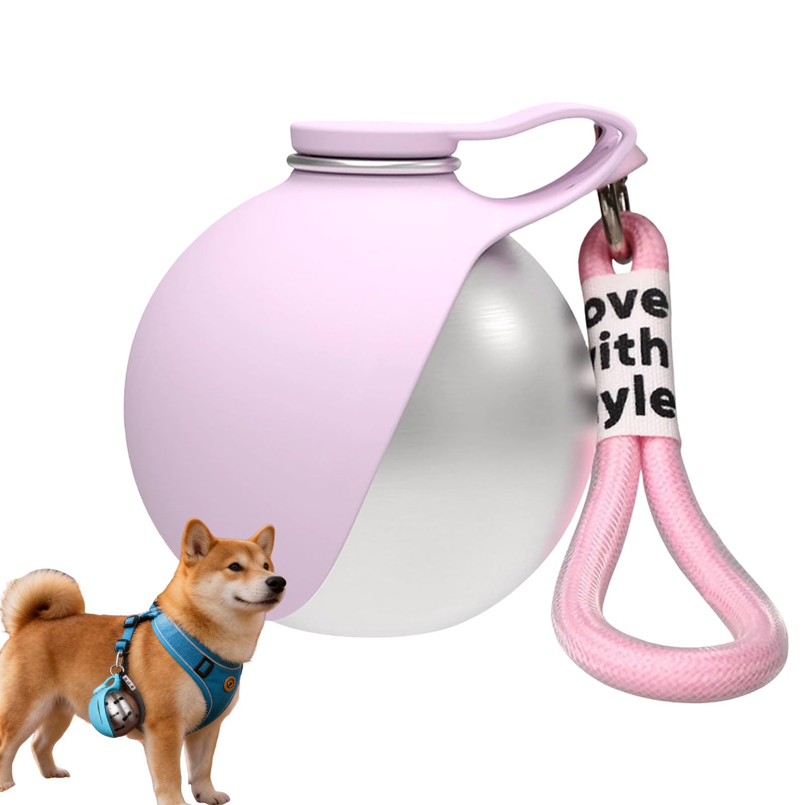 Foldable Pet Water Bottle, Portable Dog Water Bottle Ball, Leak-Proof Dog Waterbottle, The Ultimate Hydration Solution for Your Pet on the Go (pink)