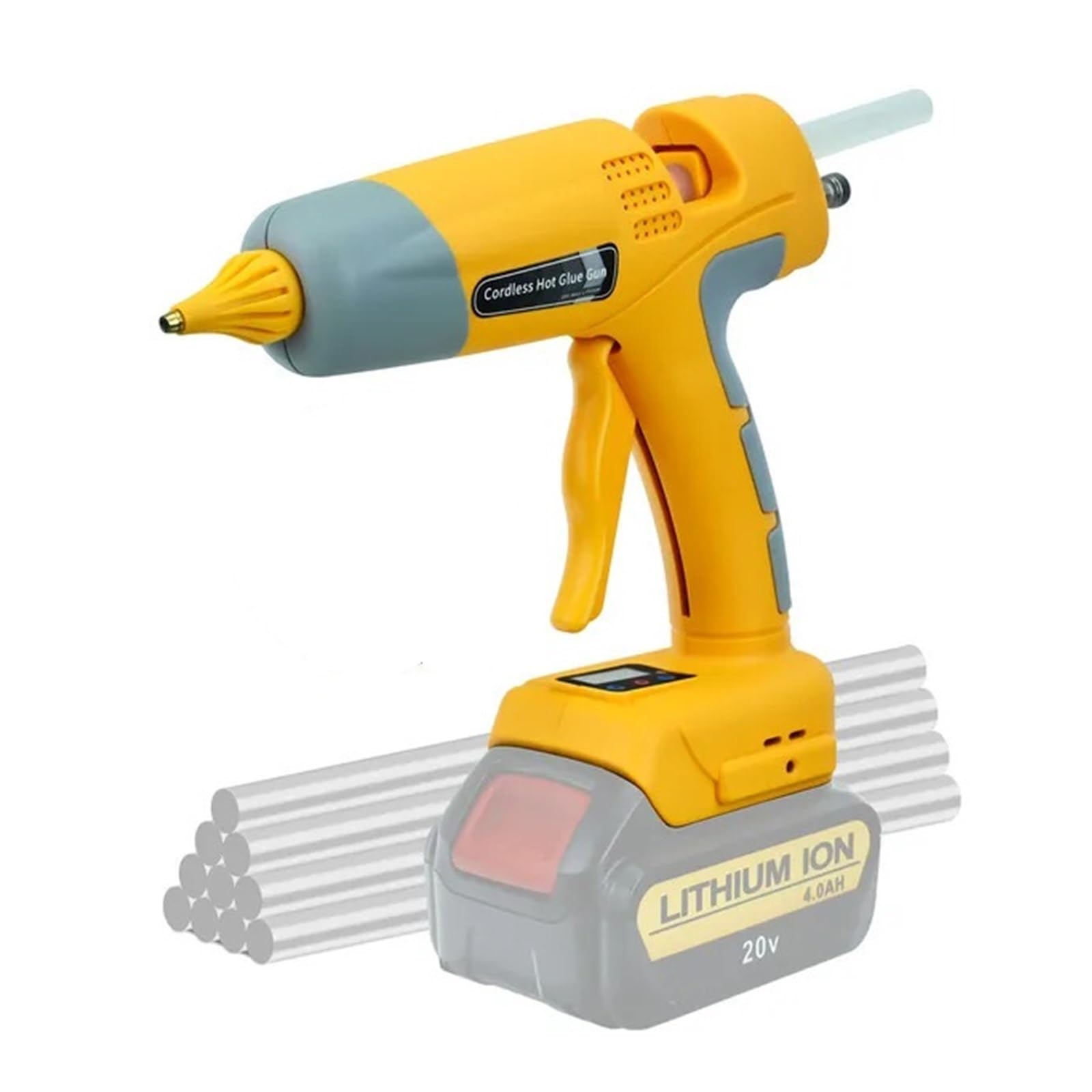 100W Cordless Hot Glue Gun Kit LED Digital Melt (No Battery)