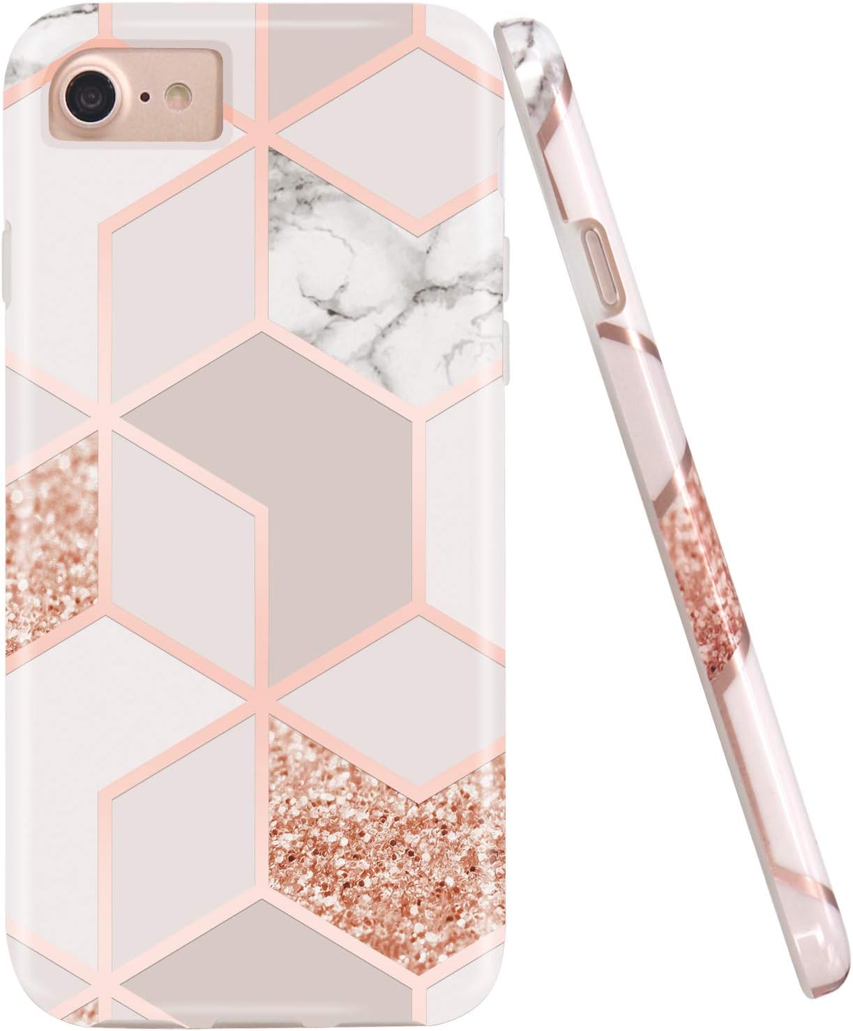 HJWKJUS Compatible With IPhone 7 Case,iPhone 8 Case,iPhone SE 2020/SE 2022 Case For Women Girls,Cute Glitter 3D Stars Crystal Pearl Bling Clear Case Sparkle Sparkly Slim Soft TPU Protective Cover