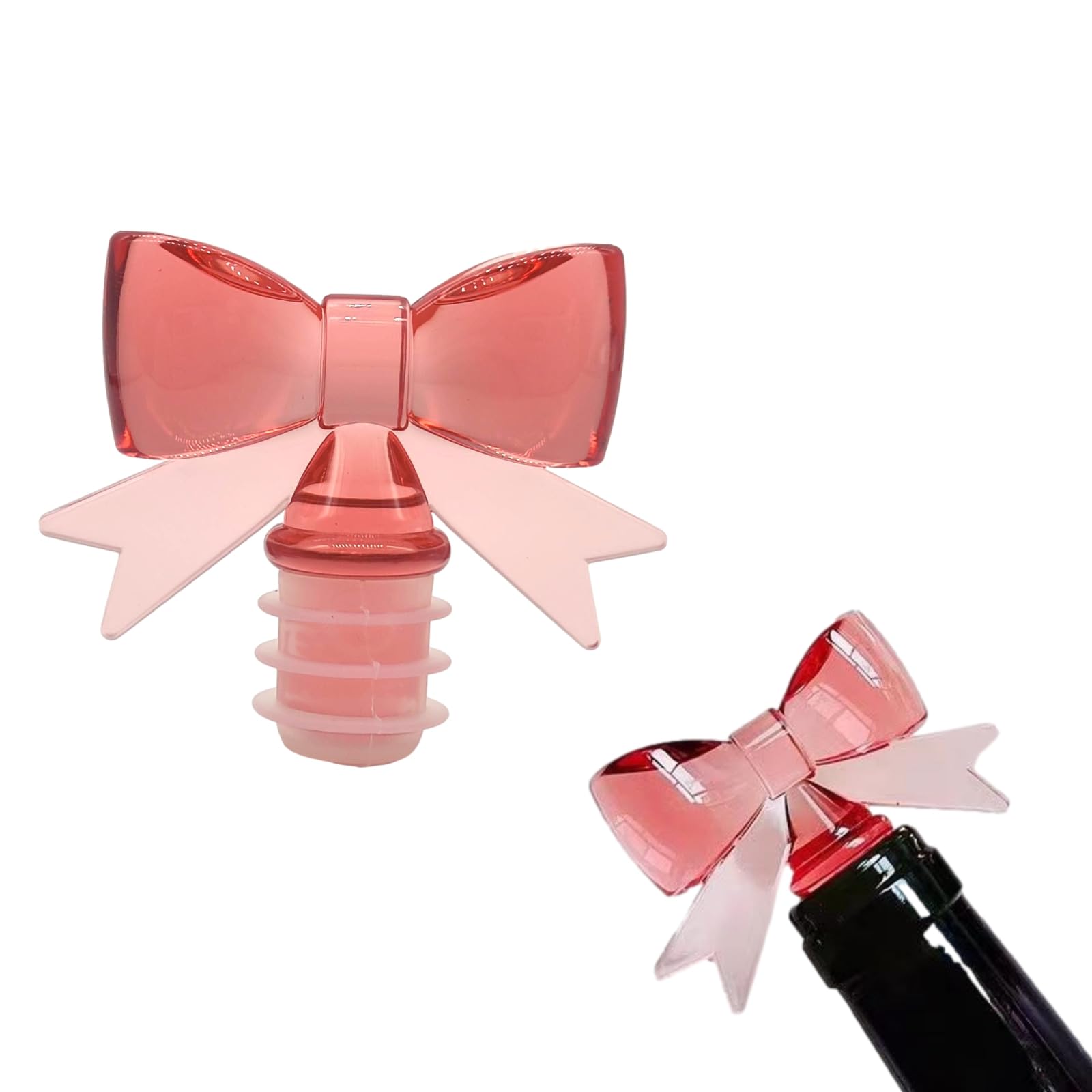 Wine Bottle Stopper?Bow Shaped Bottle Stopper?Silicone Wine Bottle Stopper?Wine Bottle Stopper For Women?Keeps Wine Fresh