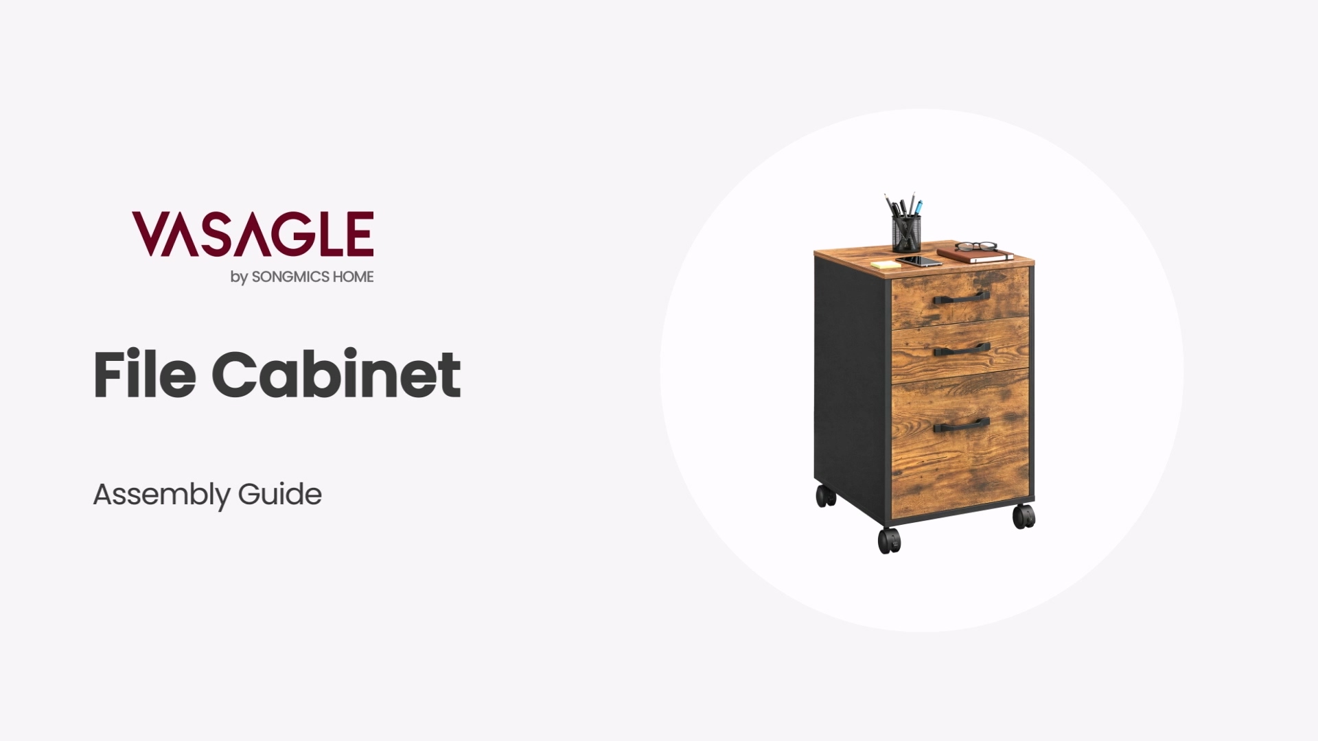 Amazon.com: VASAGLE File Cabinet, Home Office Filing Cabinet with