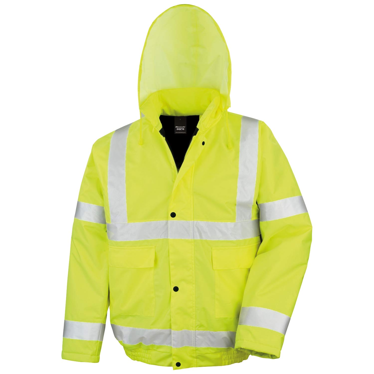 Nashville print factory Wetterfeste gefütterte Sicherheitsjacke Arbeitsjacke mit Kapuze bedruckt mit Ihrem Wunschtext | Rückendruck