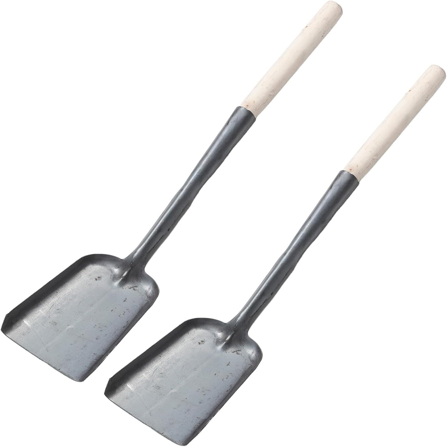 Luxshiny 2pcs Long Handle Ash Shovel for Stove Fireplace Fire Pit Cleaning Tool with Wide Head Small Smoke Dustpan for Easy Ash Removal