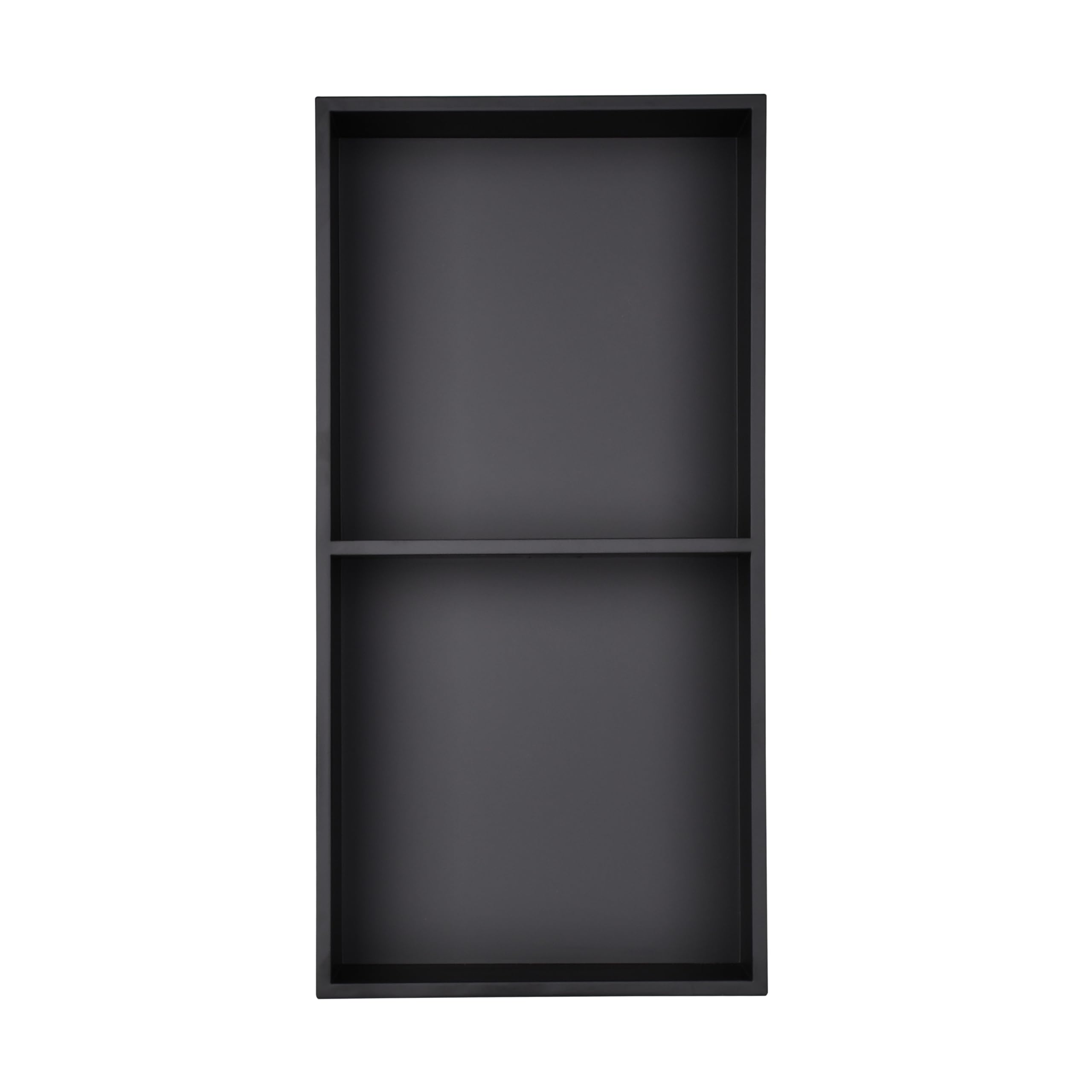 Nicho de ducha de acero inoxidable, 60 x 30 cm, color negro | 2 pisos | Nichos empotrables impermeables, solución de almacenamiento de diseño para baño moderno