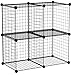 Amazon Basics 4 Cube Storage Organizer - Wire Grid Closet and Shelves, Stackable, Black 14