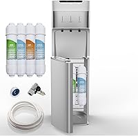 Vista 1 de Dispensador de enfriador de agua sin botella de autolimpieza con filtro de agua de 4 etapas 3 ajustes de temperatura, plata