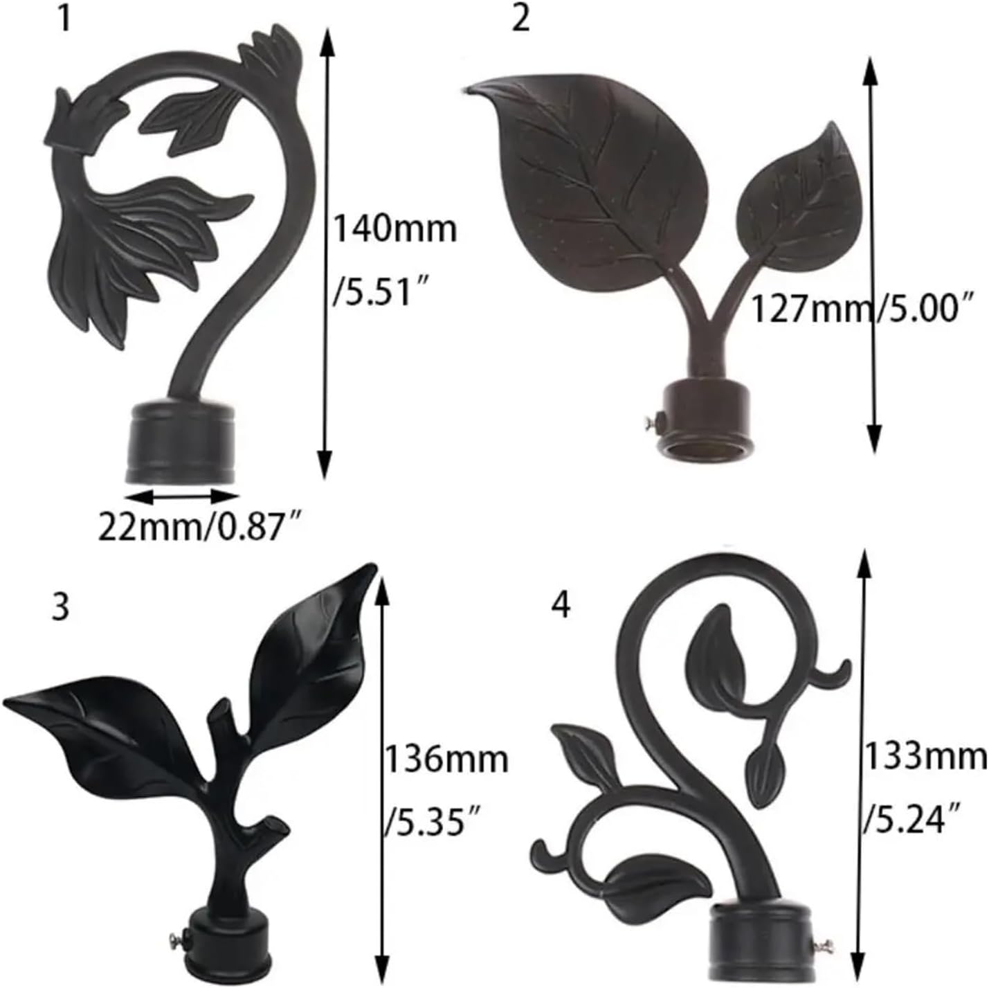 22mm Ends Heads Curtain Pole Finials(Notiming Function)
