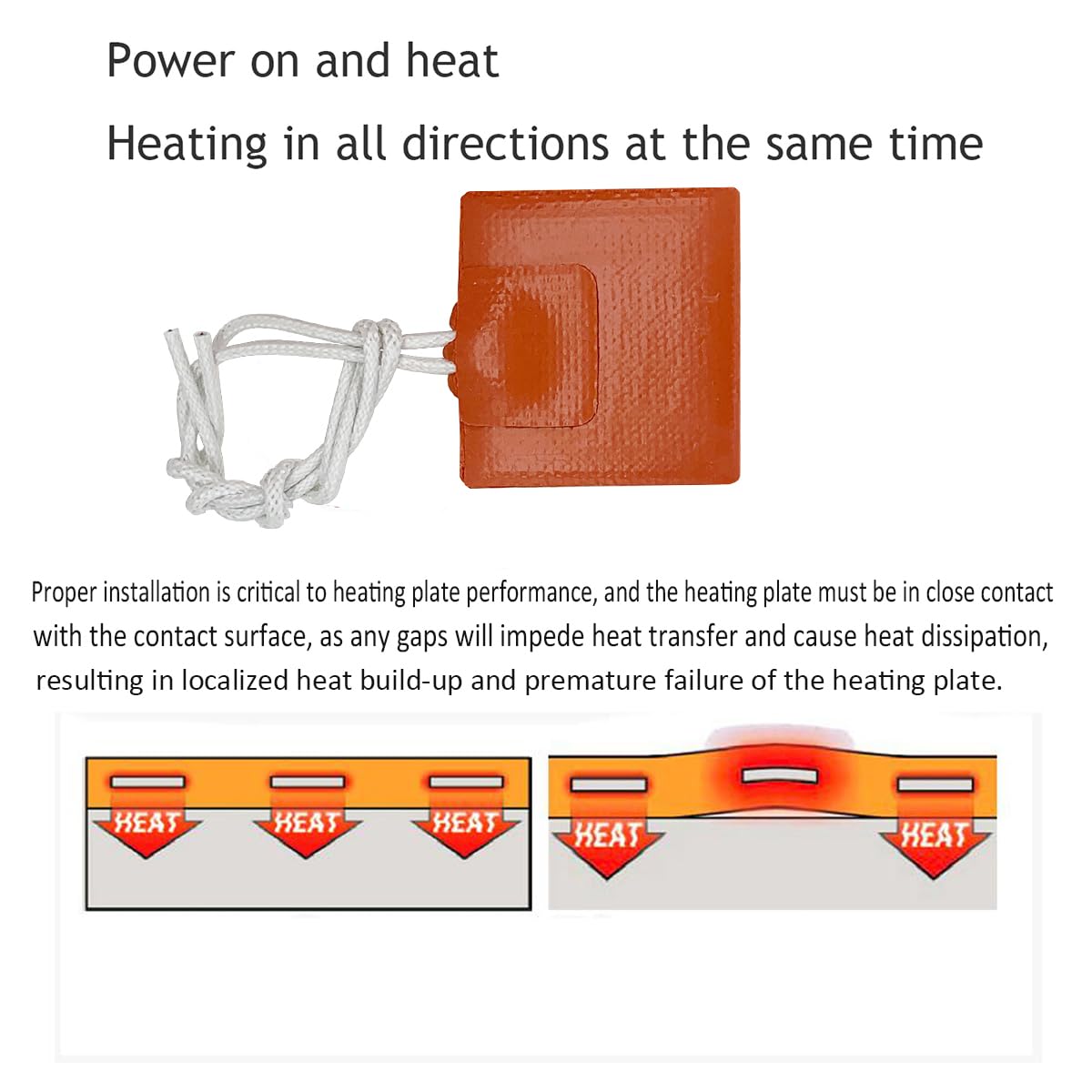 Harissess 5PCS Electric Silicone Rubber Heating Pad,12V 7W Flexible Heating Baking Mats Electric Blanket Flexible Mat Constant Temperature 200? Max (40x40mm?