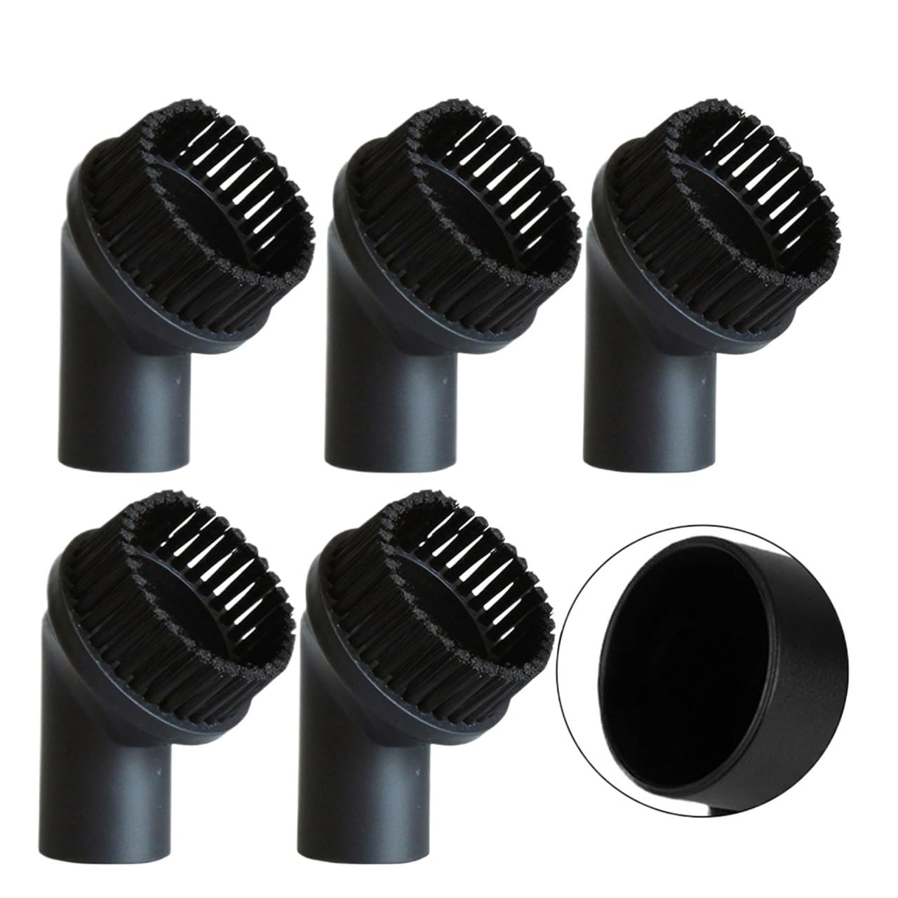 Cabezal de Cepillo Redondo for eliminación Polvo, Compatible con Piezas Repuesto aspiradora Doble Uso, diámetro Interior 36mm, seco y húmedo(5PACK)