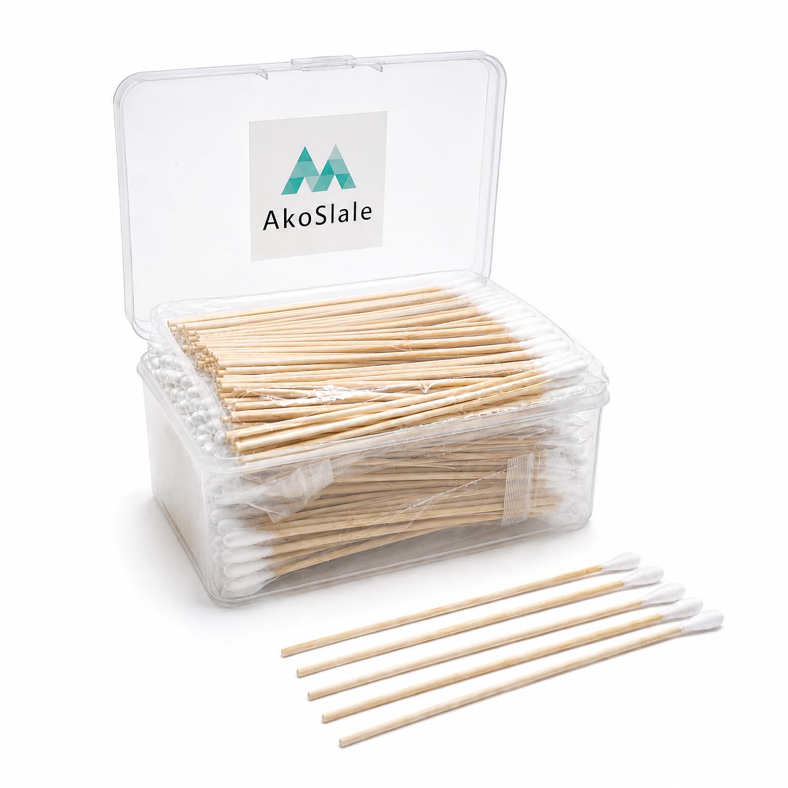 Dog Ear Cleaning Swabs 400 Count – 6 Inch Extra Long Bamboo Cotton Swabs for Dogs &amp; Cats, Large Round Lint-Free Pet Ear Cleaner Tool for Ear Wax Removal, Tear Stains &amp; Grooming