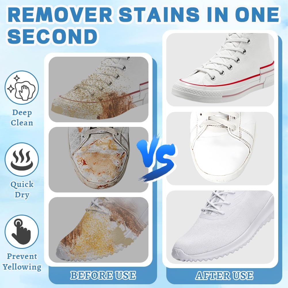 flintronic Pulisci Scarpe, Kit Pulizia Scarpe, Detergente in Schiuma, Detergente per Allenatori, con Spazzola, Asciugamano e Spugna, Pulizia Scarpe Scamosciate, per Rimuovere Macchie e Sporcizia