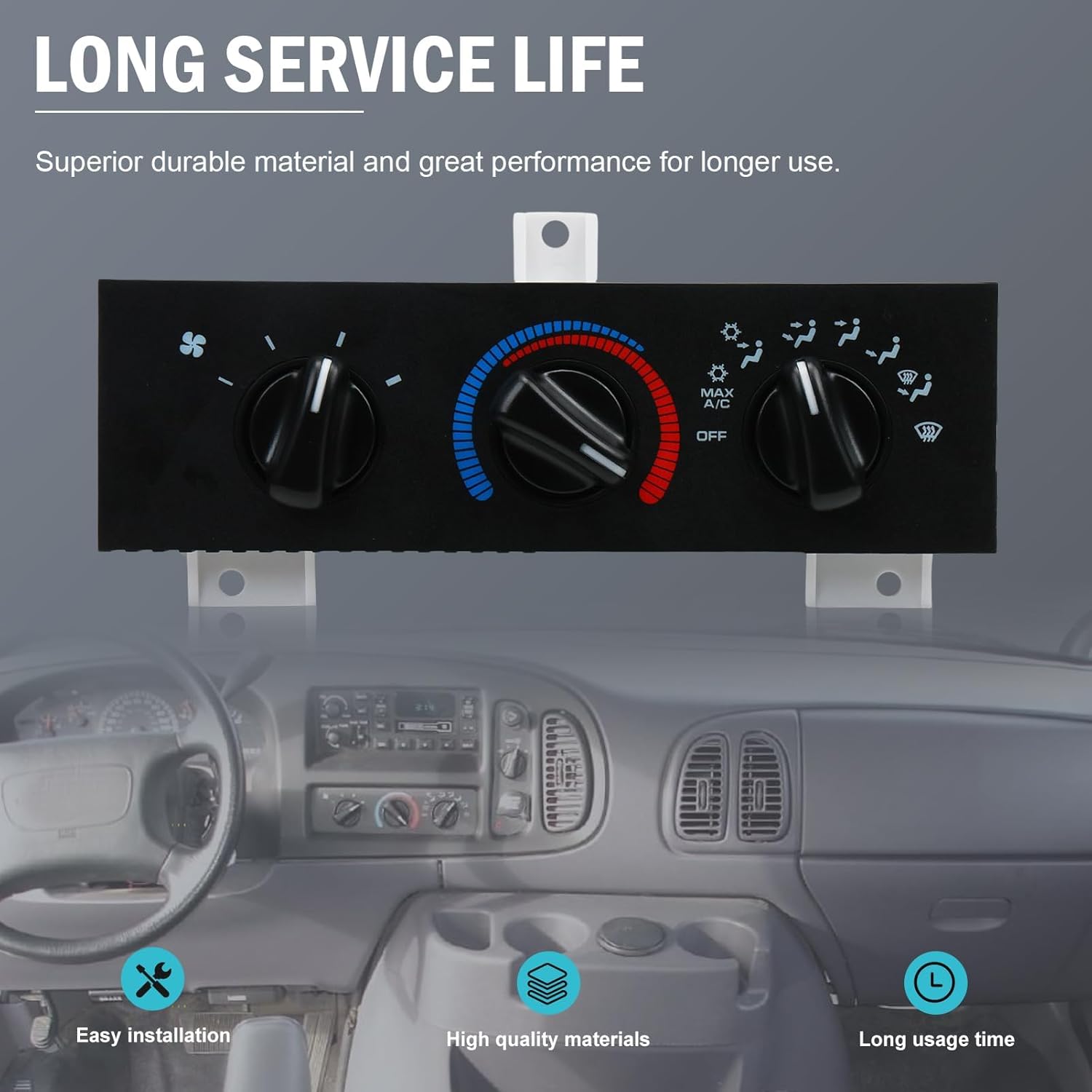 55055459AA Climate Control Panel for Ram 1500 2500 3500 Van 1998-2003, 55055459AF AC Control Module Blower Switch