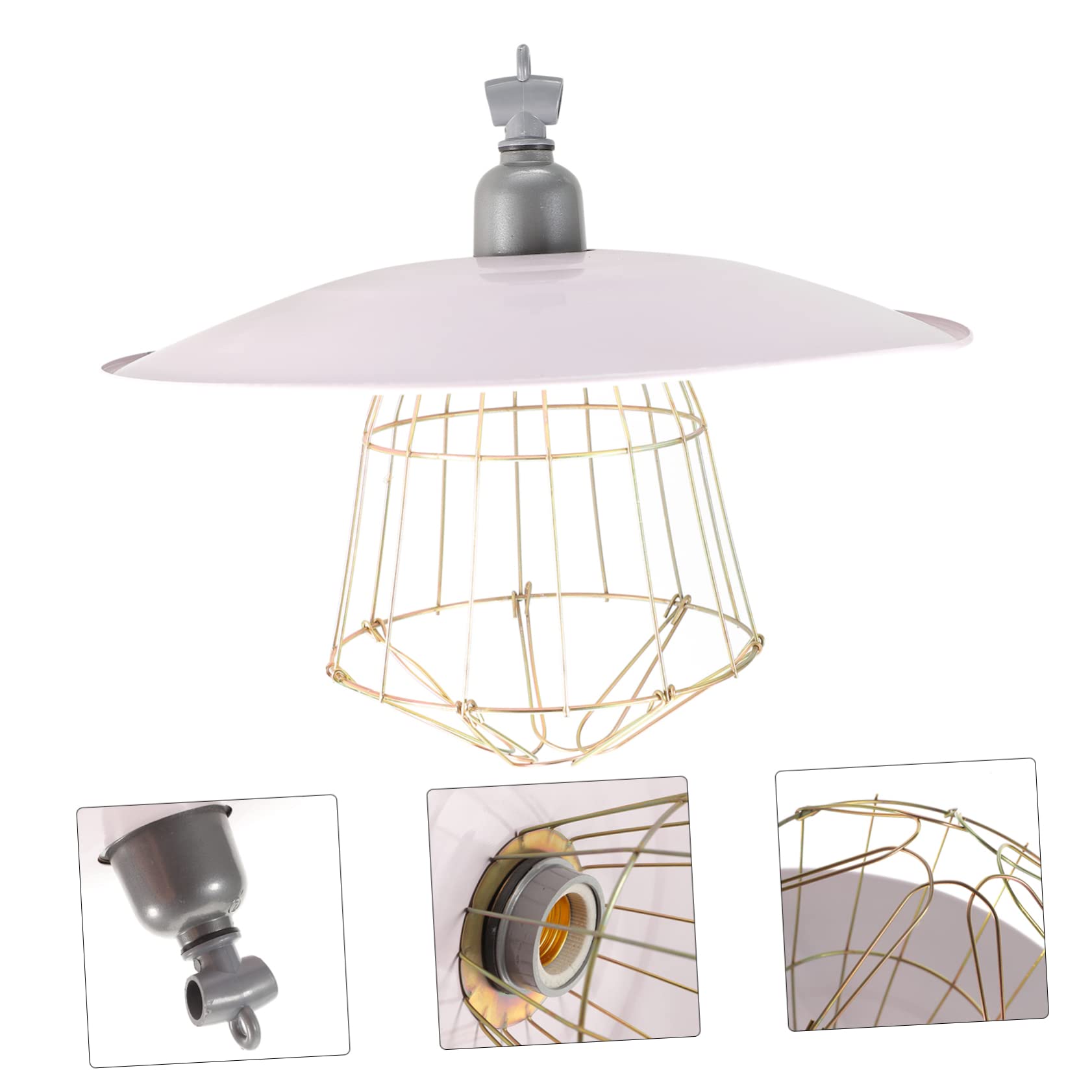Lampada Riscaldante per Animali in Ferro Bianco, Sicurezza