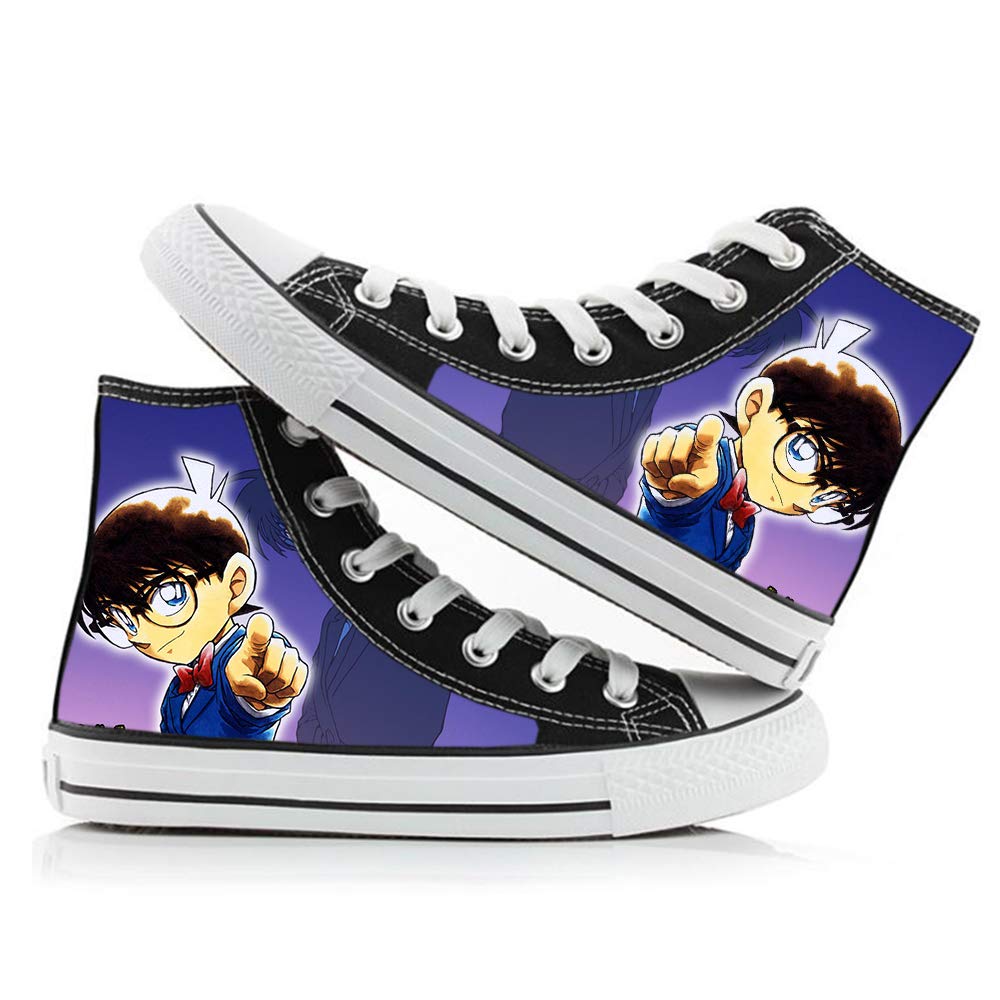 MOHKJMML Detective Conan Shoes Couple High Shoes Wild Breathable Shoes Popular Lacing Shoes Anime Printing Shoes Unisex