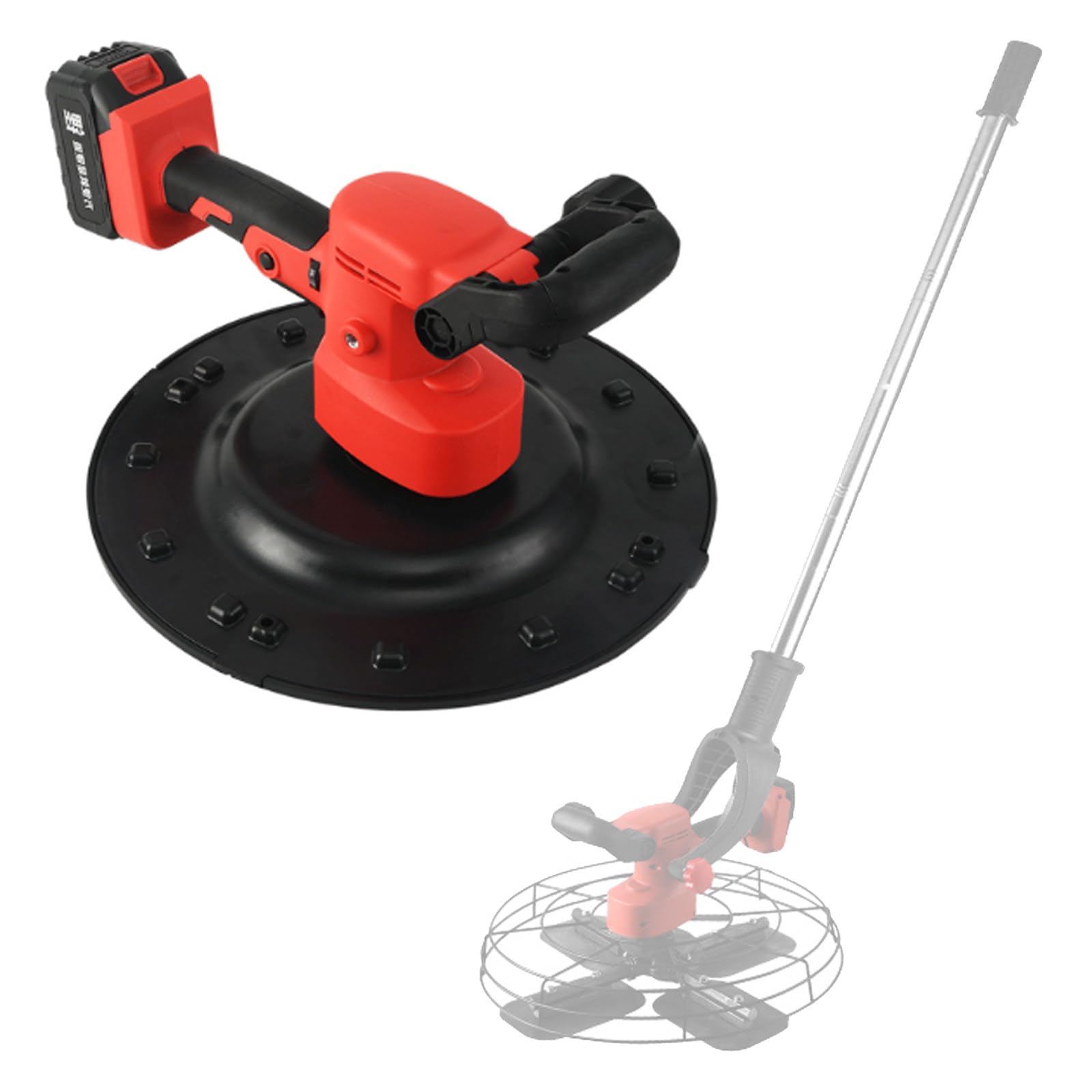 Strumento per Finitura Intonacatrice Regolabile da 40-300 Giri/Min, Levigatrice Elettrica Portatile Professionale, con Doppie Batterie E Asta di Prolunga,30000mAh