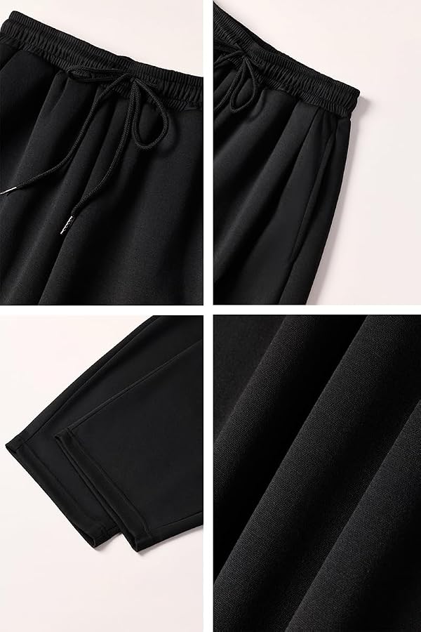 THWEI Men's Baggy Sweatpants Wide Leg Casual Elastic Waist Drawstring Athletic Loose Jogger Pants Black M by THWEI - Used condition - Image 5