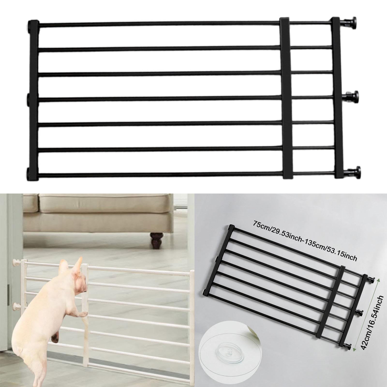 Sharplace Cancelletto Estensibile per Cani, cancelletti Bassi retrattili per Animali Domestici, cancelletto per Cani di Facile Installazione per Porte, Scale, Neroxl