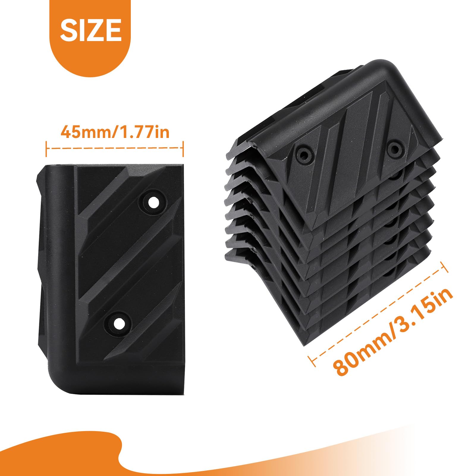 Cyrank 8 Pezzi Protezione angolare Altoparlante, Ispessimento dell'Armadio, Protezione d'angolo, Protezione angolare Angolo Rettangolare con Kit a Vite per l'amplificatore di Chitarra Mobile Stopaker