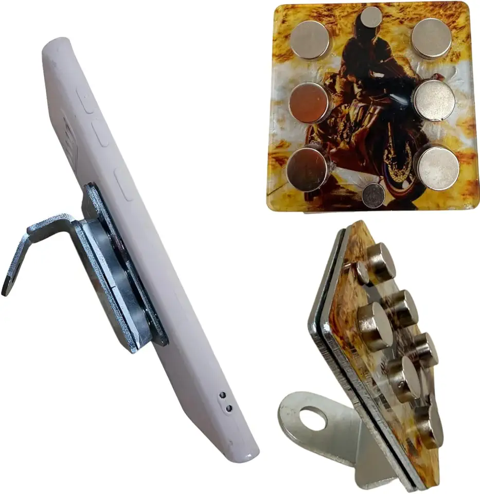 Suporte De Celular Para Moto Fixação Magnética Imã Extra Forte Preto