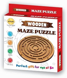 Mukesh 6‑Inch Wooden Labyrinth Maze Puzzle