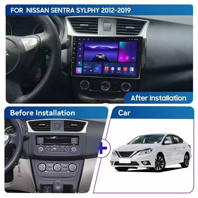 Pantalla multimedia y radio coche para Nissan Sentra 2012-2019 con enlace espejo y Siri 2