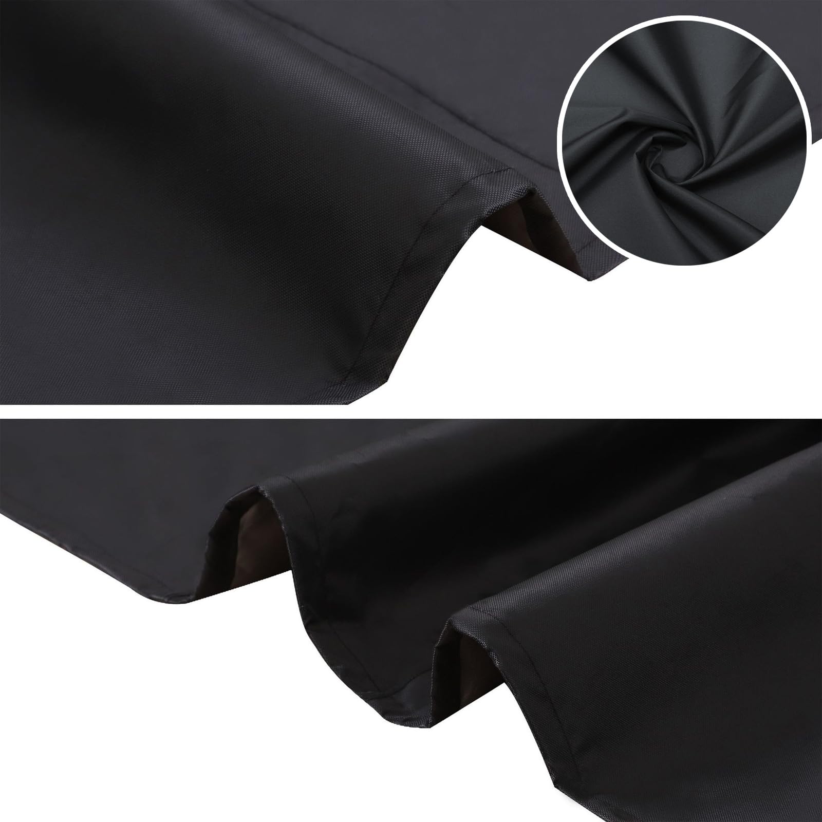 Copertura per mobili da esterno, impermeabile, in tessuto Oxford 420D, resistente, per divano, tavolo e sedia in rattan, con prese d'aria, colore nero (200 x 160 x 70 cm)