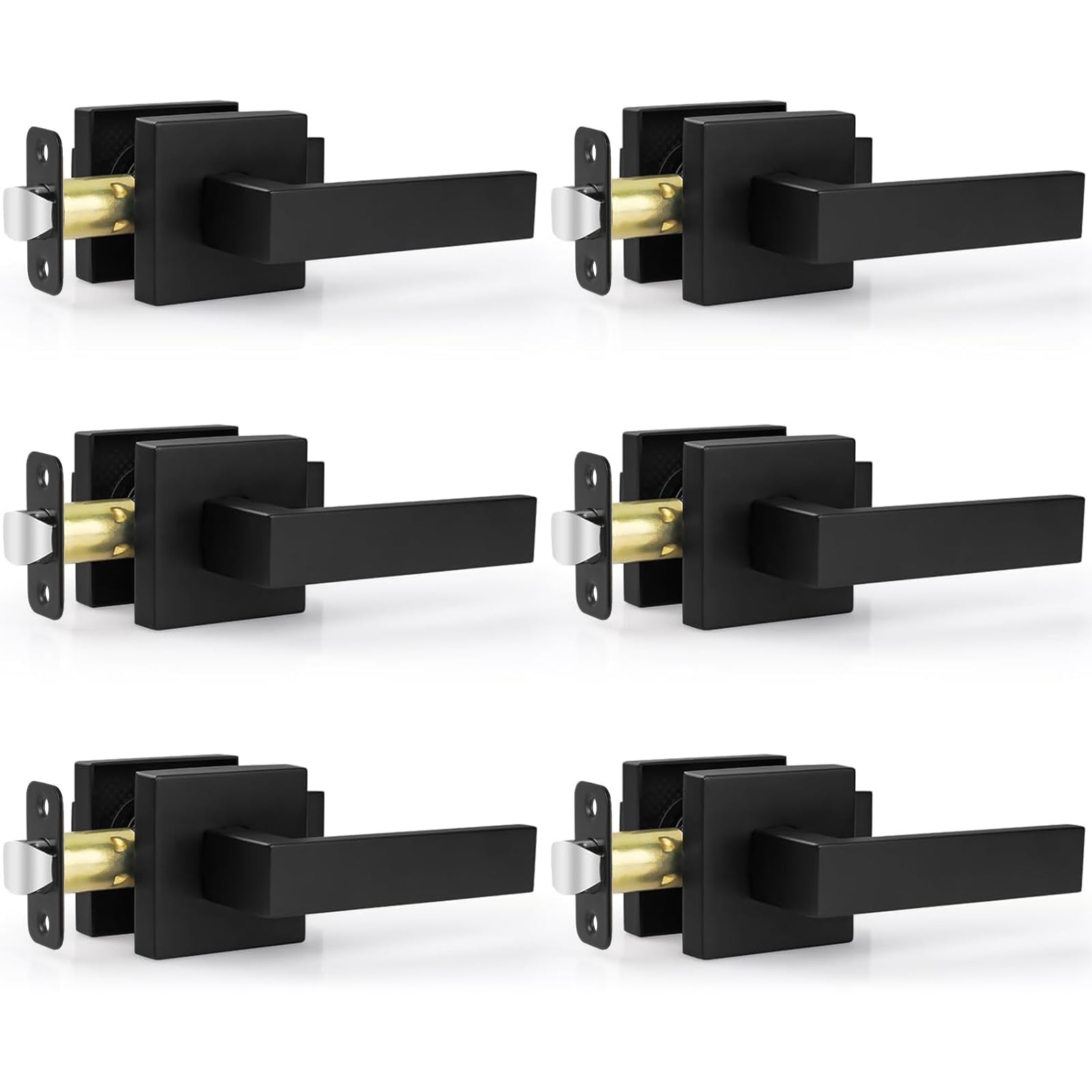 Photo 1 of Estmoon Matte Black Passage Door Handles (6 Pack)