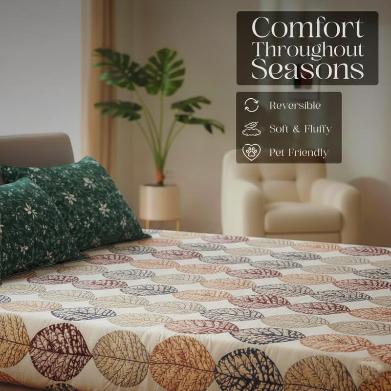 Image of Utopia Bedding Blended Cotton Bedsheet King Size | Floral Print Bedsheet for Double Bed with 2 Pillow Covers | 274CM X 274CM