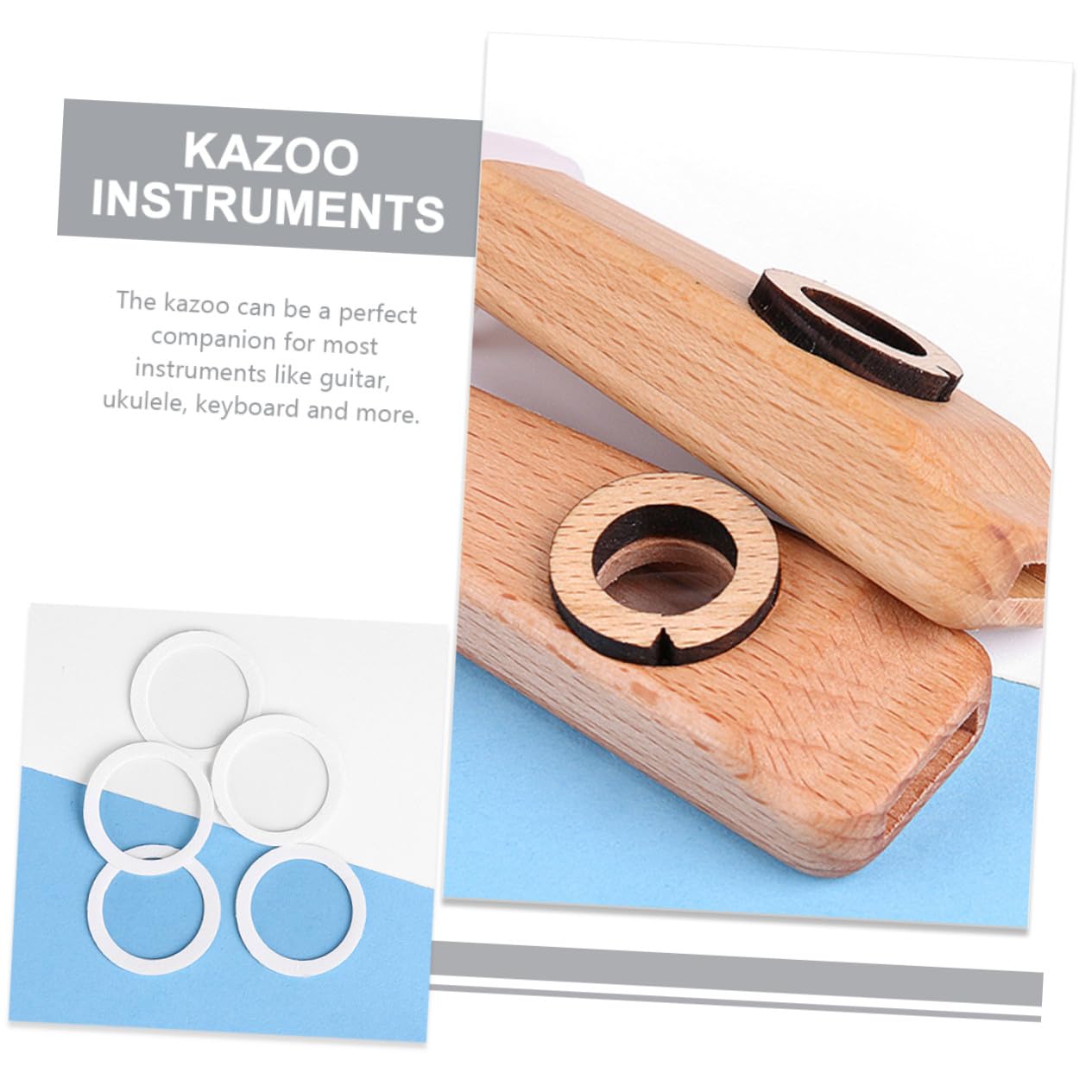 Kazoo Musikinstrument 1 Satz mit Resonanzrohr und Membran Mottoparty