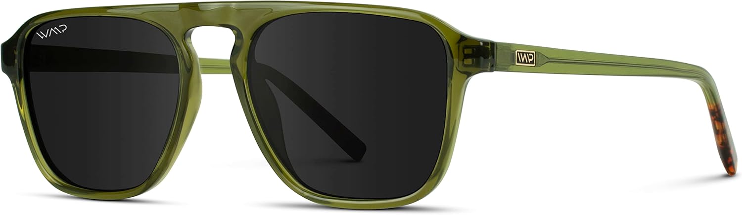 WearMe Pro Polarized Modern Aviator One-Bridge Square Mens Sunglasses - Image 4