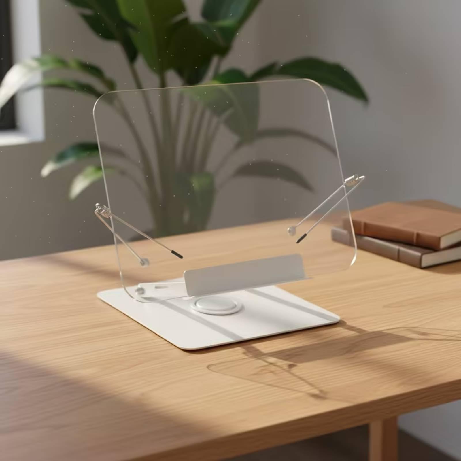 Atril con Panel Acrílico Giratorio Atril Mesa Ajustable Soporte para Lectores