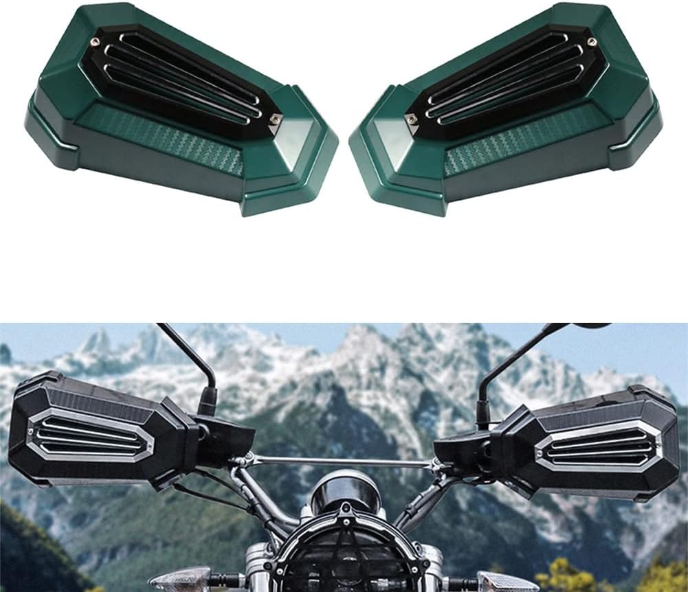 Cnthan7 Universal Handguard Protection Hand Guards Shield Deflector for Motorcycle Pit Bikes Dirt Bike Chopper Cruisers Off Road ATV, Green&Black