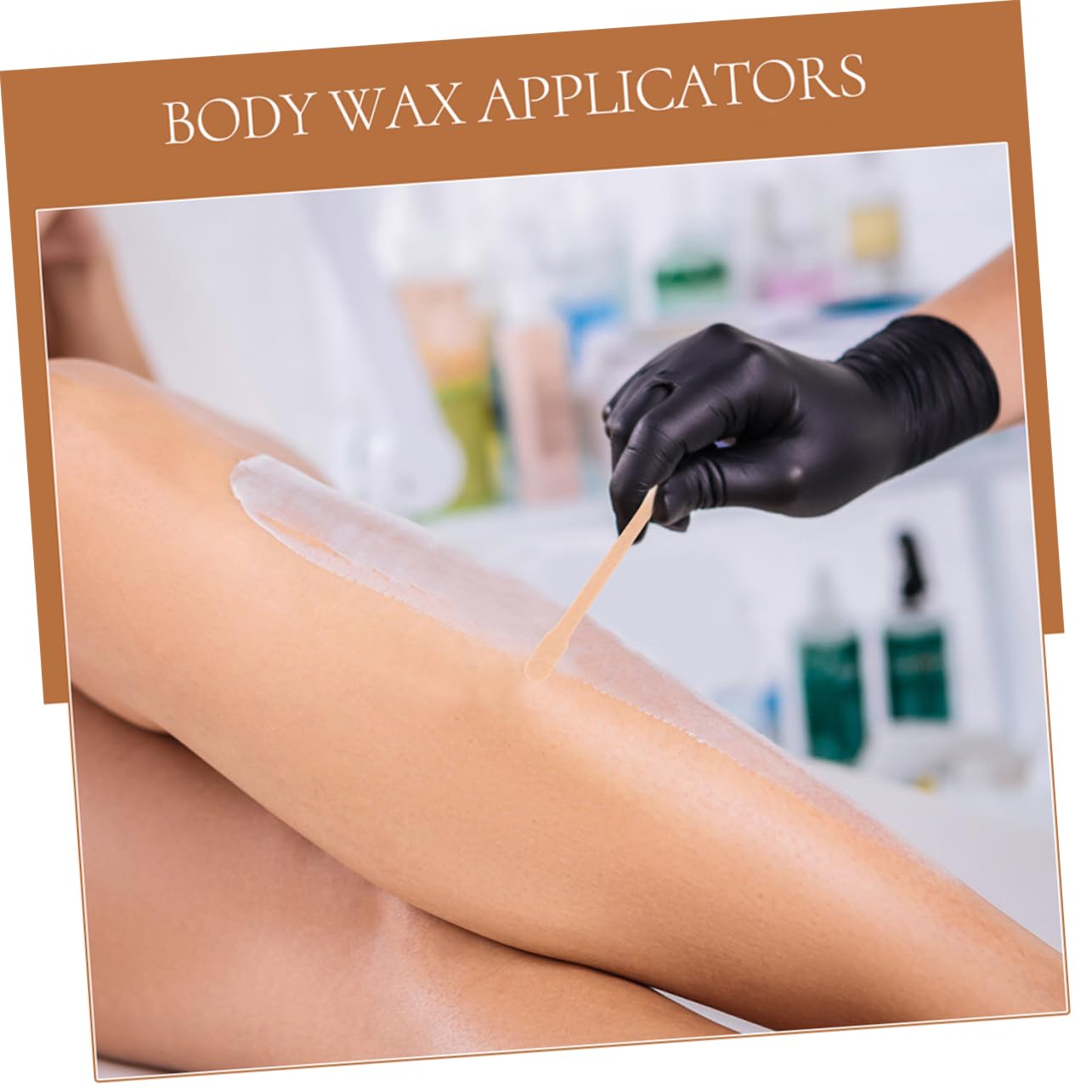 SOESFOUFU Ergonomic Wooden Waxing Sticks for Eyebrows Nose 300 Pcs Hair Removal Kit Spatulas Strips