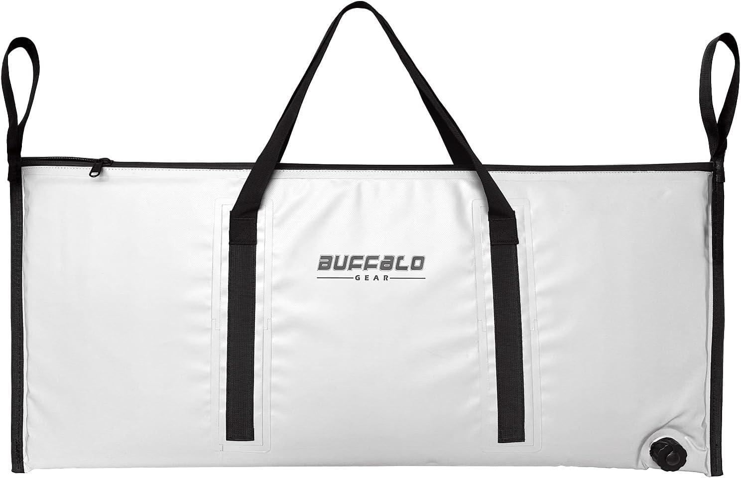 Buffalo Gear Insulated Fish Cooler Bag 100x45cm,Monster Leakproof Fish Kill Bag,Large Portable Waterproof Fish Bag,Keep Ice-cold More Than 48 Hours (White)