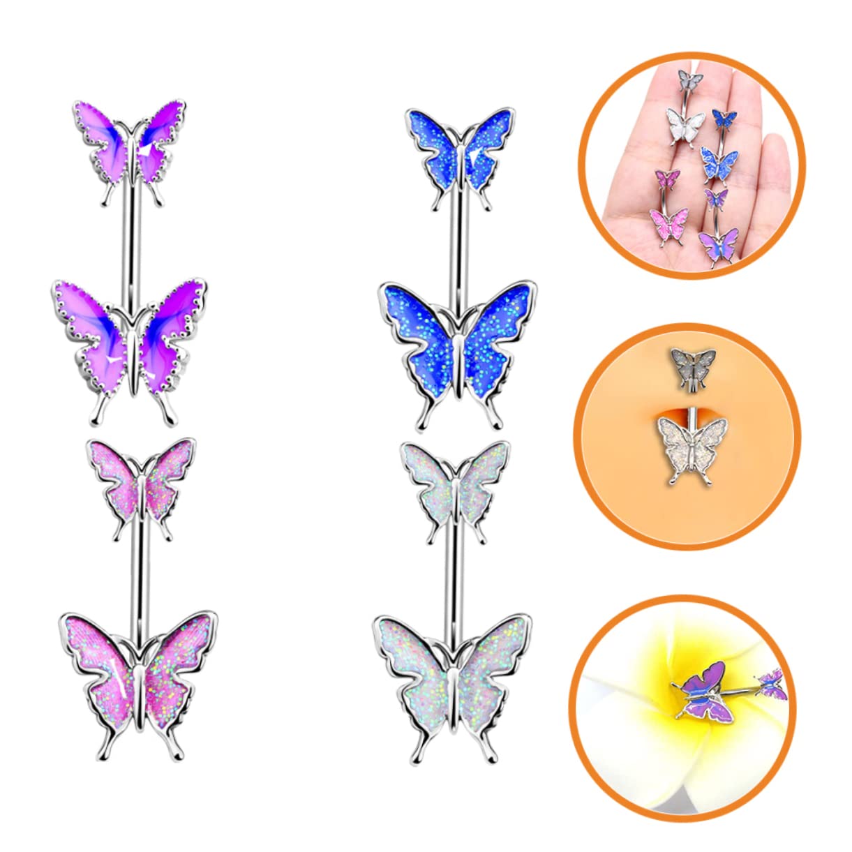SHERCHPRY 20 Uds Anillo De Ombligo De Piercings De Nariz Joyería Decorativa Retenedor De Ombligo Anillo De Vientre Falso Anillos De Nariz Pendientes Anillo Piercing Del