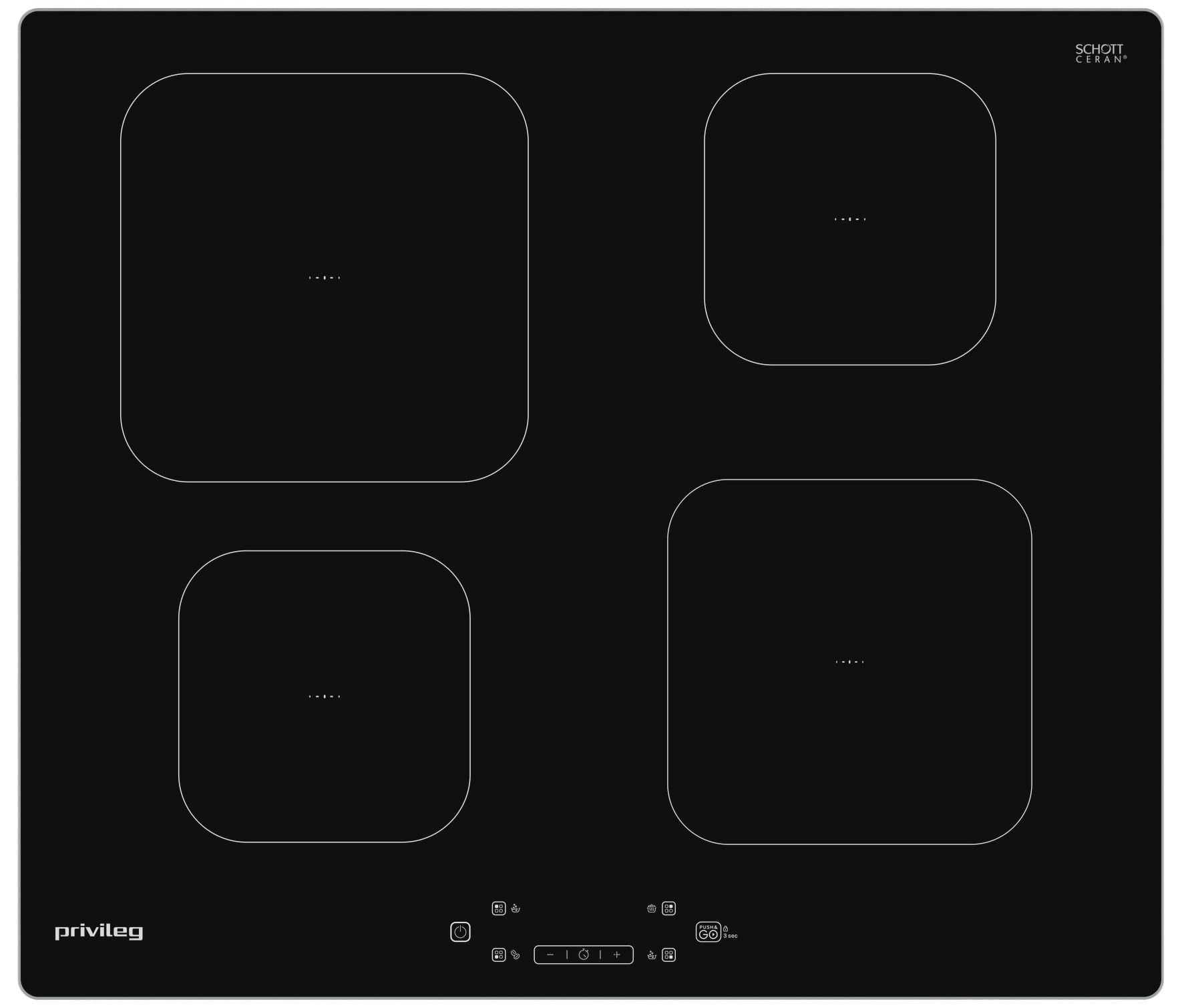 Privileg PS 15Q60 AL Induktionskochfeld - 4 Zonen Mit Booster & Push&Go