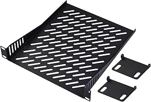 GeeekPi 10 inch 1U Rack Shelf, 10.23inch Depth, 1U Server Rack Shelf Vented Rack Mount Cantilever Tray for DeskPi Rackmate T2/T0 Plus/T1 Plus/TL1 Network Cabinet