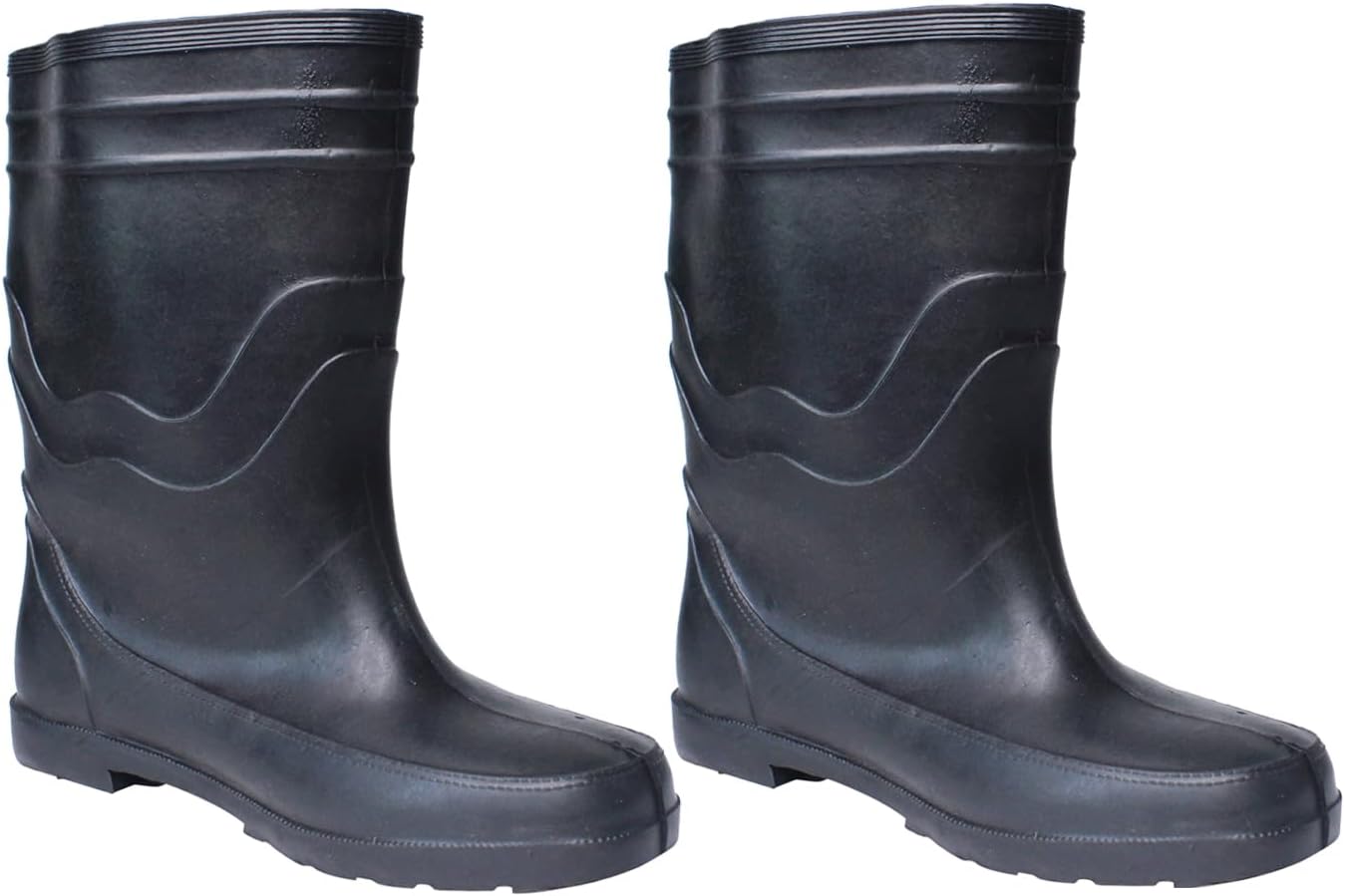 Confidence Gumboots Men's Waterproof Durable Rubber Outdoor Working Boots (Size-8) Black