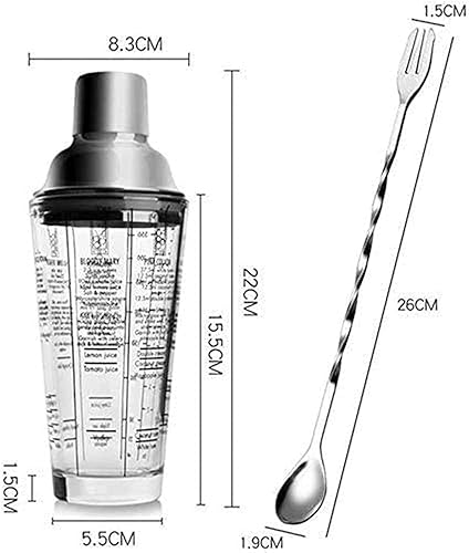 Miniatura 2 de ONOTEC Juego de coctelera de 12 piezas, kit de camarero con soporte, herramienta profesional de barra de acero inoxidable, mezclador de bebidas de