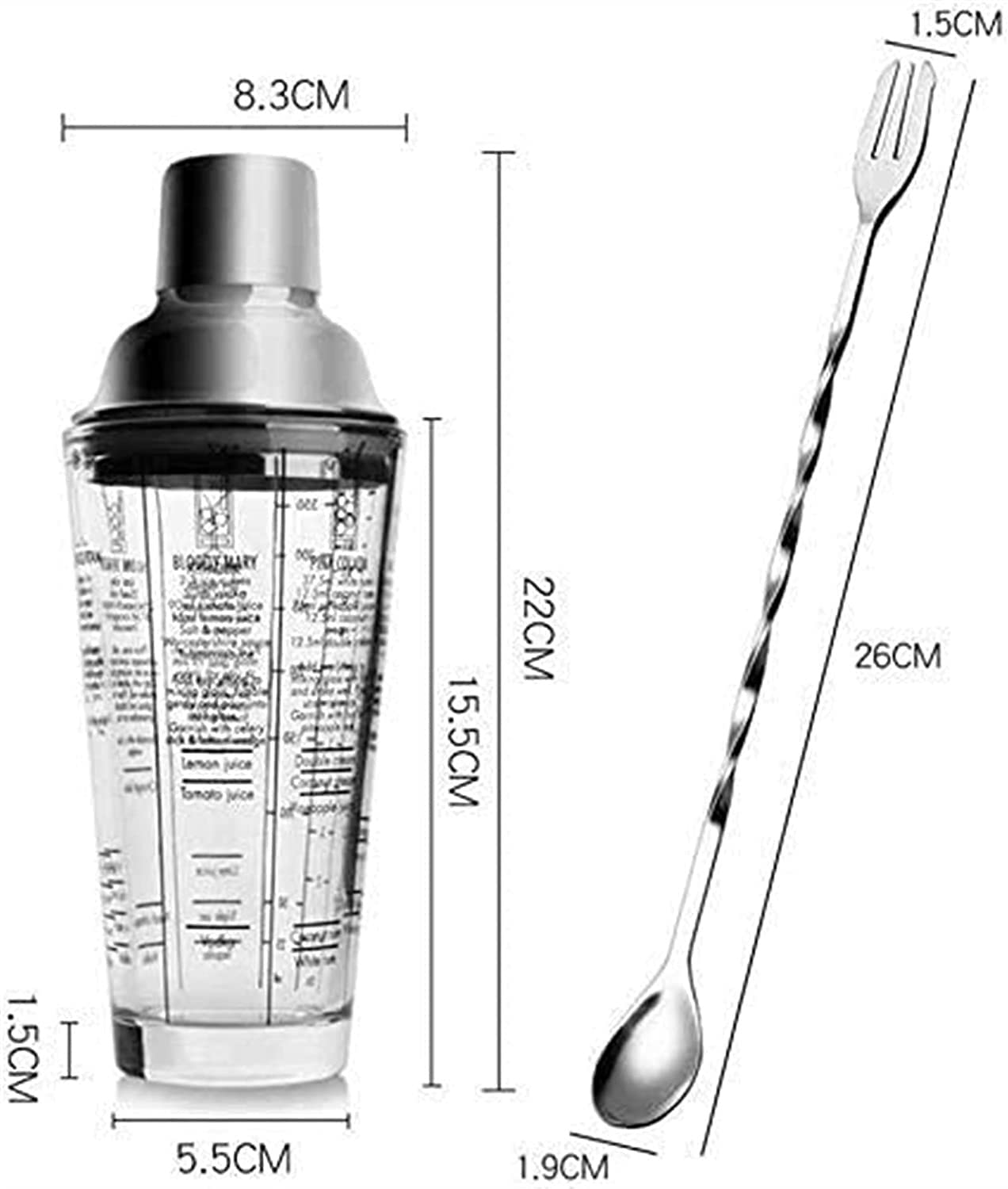 Kit de camarero de cóctelas de 12 piezas con stand profesional de barra de acero inoxidable 2 Herramienta 2 5oz El kit de martini de la batidora de bebidas incluye jigger, filtro, cuchara y más