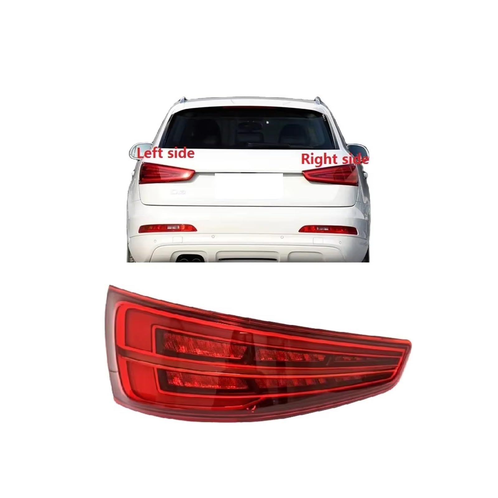 traseras Para Q3 2016-2018 5 enchufe lámpara trasera señal de giro marcha atrás parada conjunto luz freno con LED dinámico Luces de freno(bien)