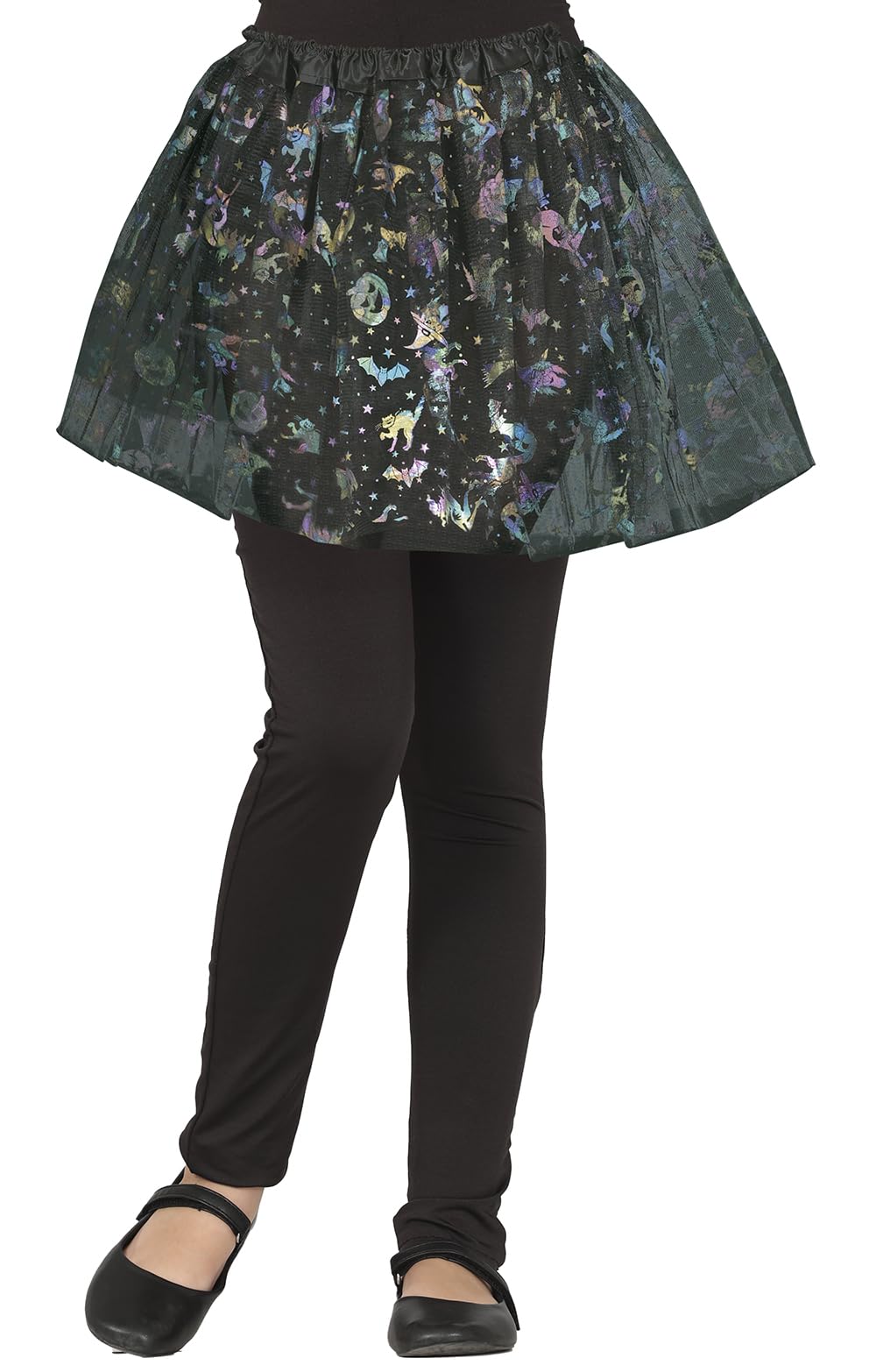FIESTAS GUIRCA | Black Tutu Decorated (30 cm) - Children's Accessory for Halloween Costume and Pirate Parties - Ideal for Boys and Girls - Black
