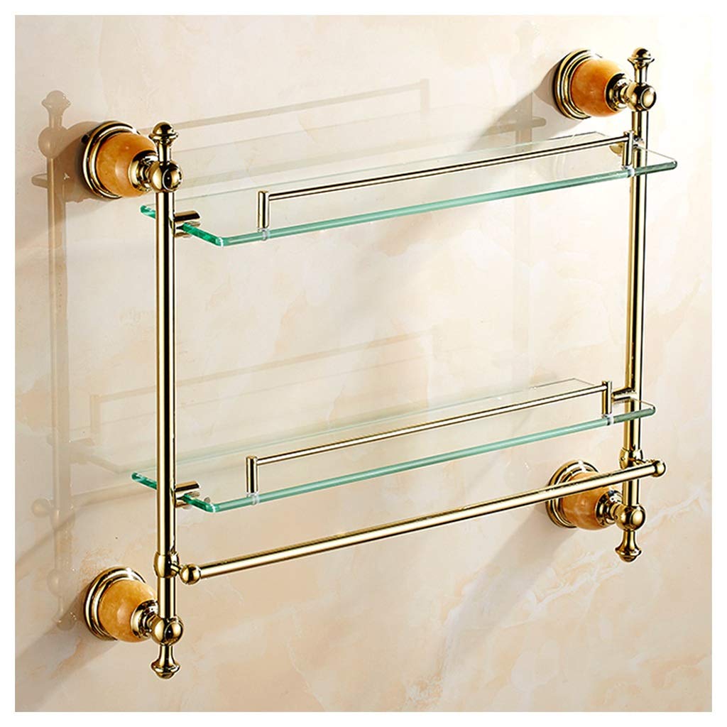 Étagère double en verre rangement cosmétiques et étagère à épices cuisine