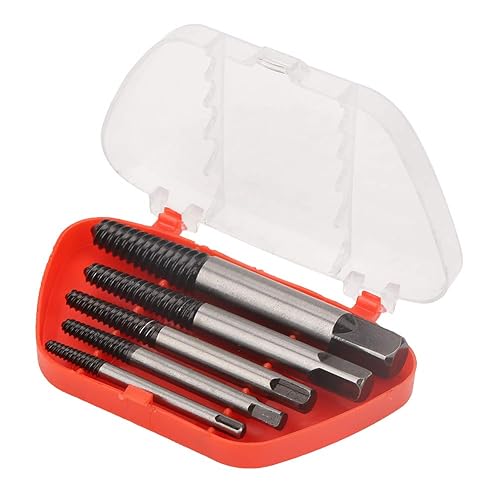 Miniatura 2 de Juego de extractor de pernos, herramienta de extracción de tornillos, 5 pernos oxidados de acero al cromo vanadio para corrección de rosca de