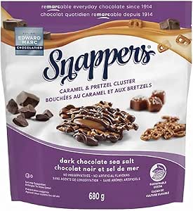 Snappers Gourmet Caramel and Pretzel Treats Dark Chocolate and Sea Salt ...
