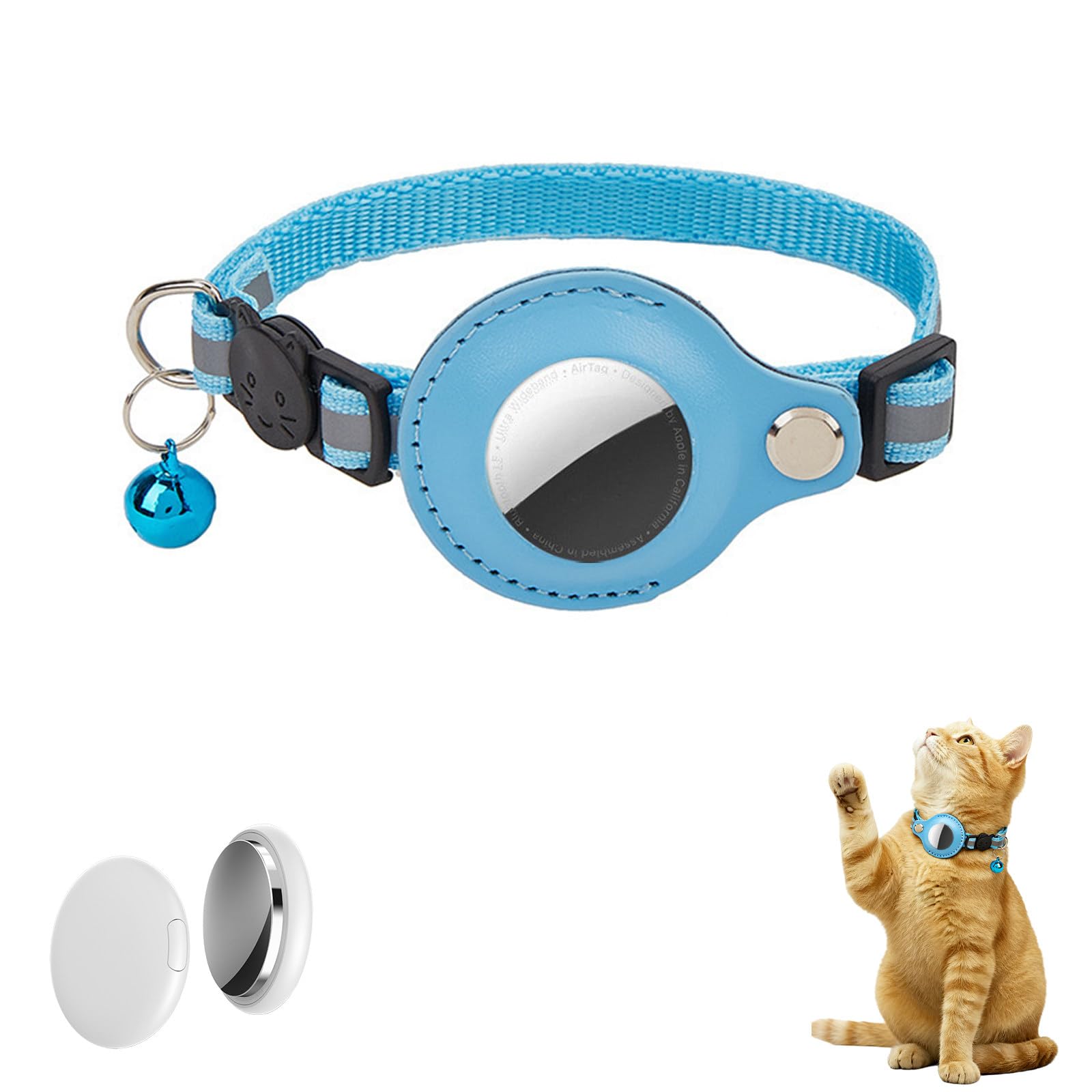 Collar GPS Gato, GPS para Gatos sin suscripción, Posicionamiento Auxiliar, Historial de ubicaciones con Sistema Antiestrangulamiento, Compatible con Los Sistemas iOS y Android