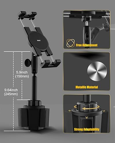 Miniatura 3 de woleyi Soporte para tablet para soporte de coche, brazo de metal, resistente, ajustable, para tableta, camión, accesorios para tabletas de 4 a 13