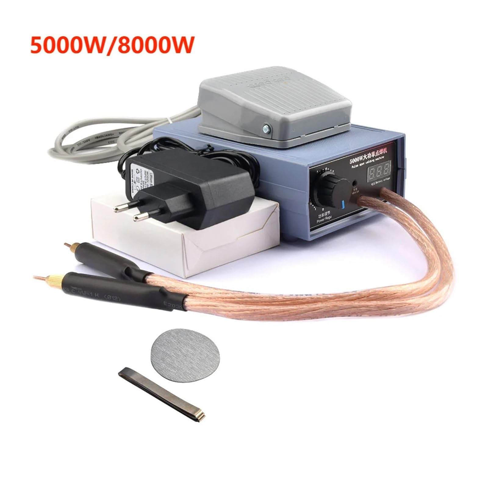Zgrzewarka punktowa akumulatorowa, 5000W 8000W zgrzewarka punktowa zestaw dużej mocy DIY 18650 akumulator narzędzia spawalnicze, przenośna zgrzewarka punktowa długopis do blachy niklowej do przemysłow