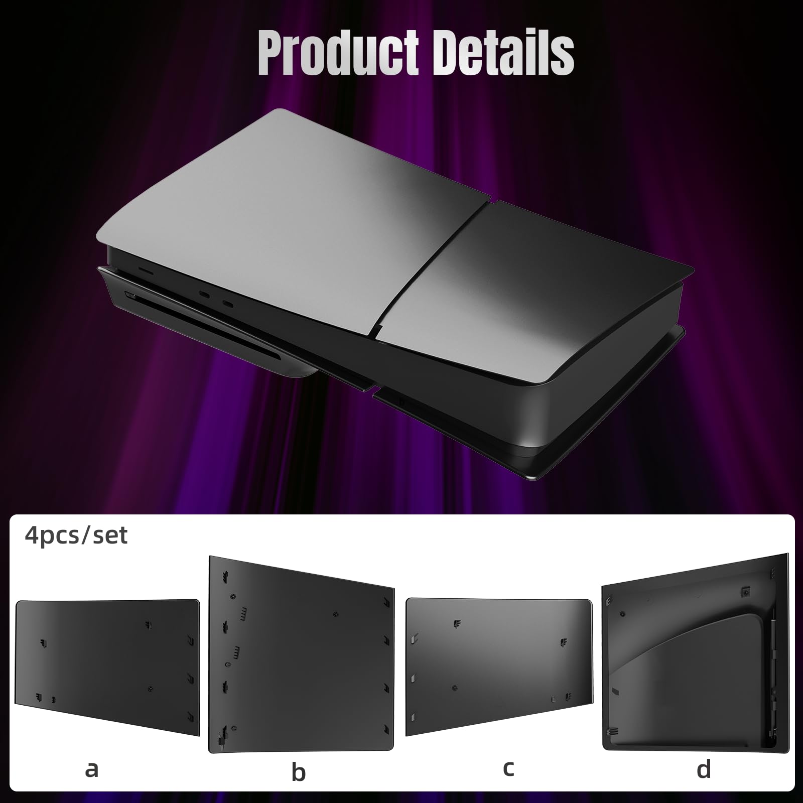 FacePlates for PS5 Slim Disc Edition Cover Plate for PS5 Slim Premium ABS Replacement Plates Anti-Scratch Dustproof Protective Shell Case for PlayStation 5 Slim Accessories Black thumbnail 10