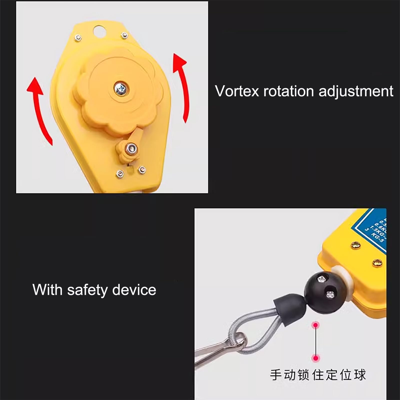 Équilibreur à Ressort, équilibreur à Ressort rétractable, Support d'outil, équipement de Suspension, Support d'outil rétractable, Longueur de 1,3 m, équilibreur d'outils, pour(0,5-1,5 kg